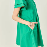 Peplum Shirt Mini Dress Green