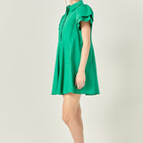 Peplum Shirt Mini Dress Green