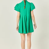 Peplum Shirt Mini Dress Green