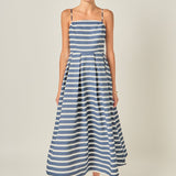 Striped Midi Dress Navy/White Stripe