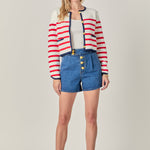 Stripe Cardigan Red Multi
