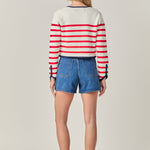 Stripe Cardigan Red Multi