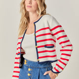 Stripe Cardigan Red Multi