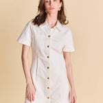 White Button Down Denim Dress