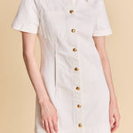 White Button Down Denim Dress