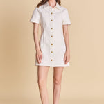 White Button Down Denim Dress