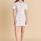 White Button Down Denim Dress