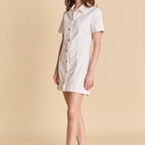 White Button Down Denim Dress