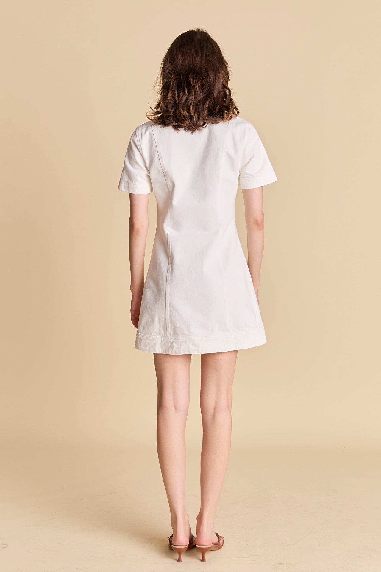 white denim button down dress Cache White Denim Dress