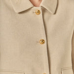 Buttoned  Crop Jacket Taupe