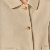 Buttoned  Crop Jacket Taupe