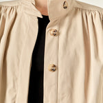 Shirred Trench Short Coat Beige