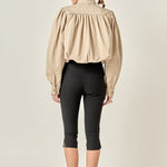 Shirred Trench Short Coat Beige