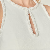 Textured Mini Dress White