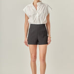 Ric Rac Detailed Short Sleeve Shirt White