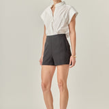Ric Rac Detailed Short Sleeve Shirt White