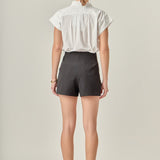 Ric Rac Detailed Short Sleeve Shirt White