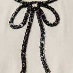 Beaded Bow T-Shirt White