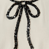 Beaded Bow T-Shirt White