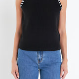 Black and White Detail Muscle Knit