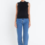 Black and White Detail Muscle Knit