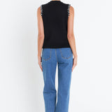 Black and White Detail Muscle Knit