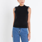 Black and White Detail Muscle Knit