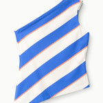 The Esme One Shoulder Top Yacht Rugby Stripe