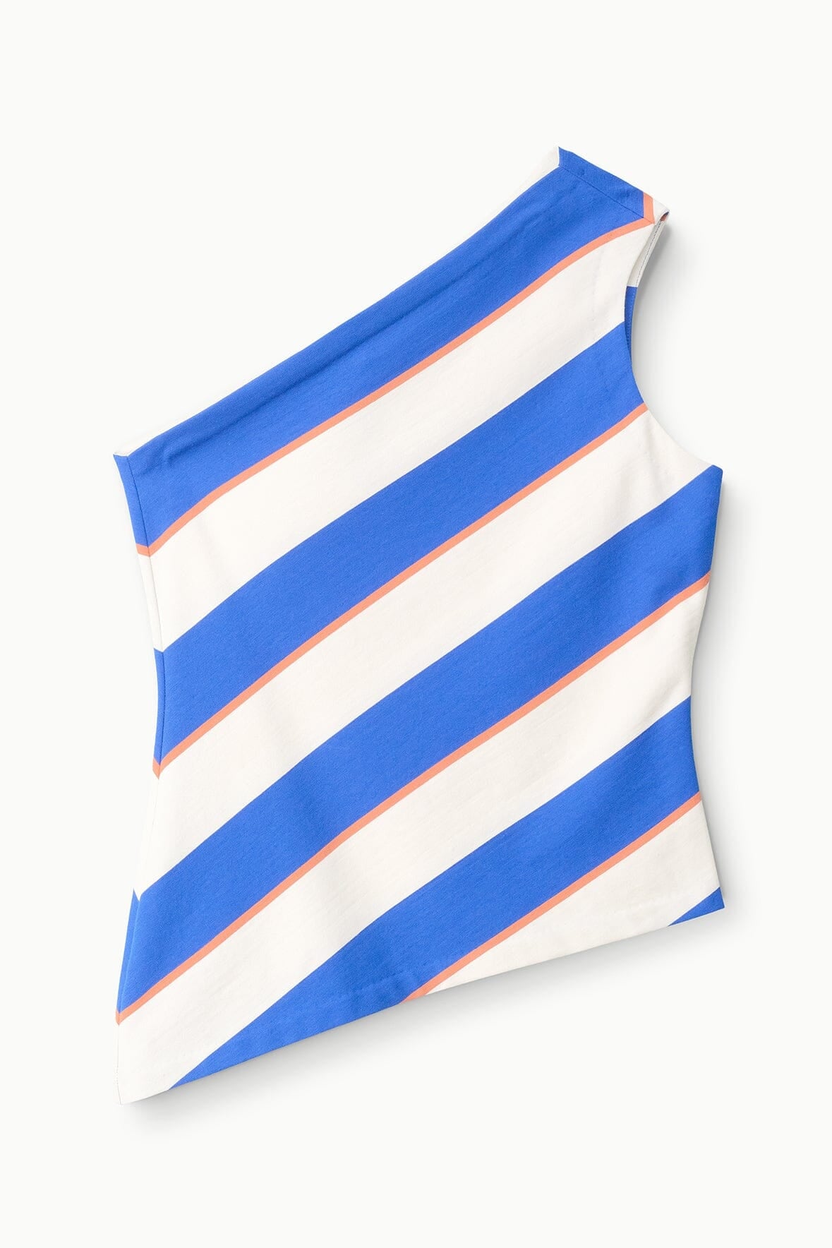The Esme One Shoulder Top Yacht Rugby Stripe