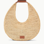 Large Raffia Moon Tote Bag
