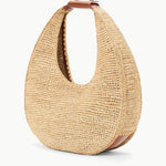 Large Raffia Moon Tote Bag