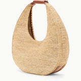 Large Raffia Moon Tote Bag