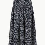 Procida Skirt Black Woodblock Floral