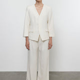 Crepe Sartorial Jacket Cream
