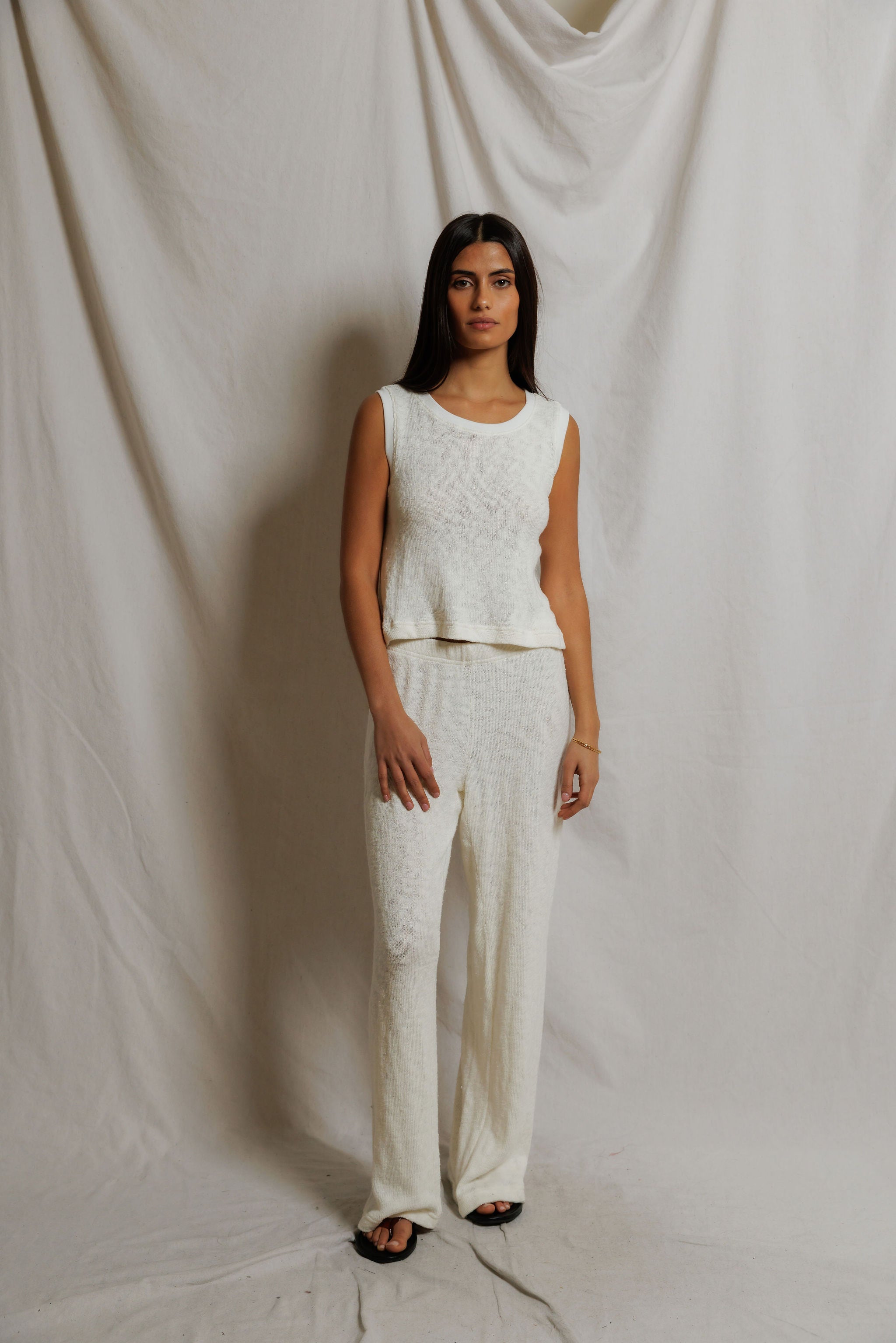 T385-Kala - summer mesh high neck crop tank 