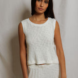 T385-Kala - summer mesh high neck crop tank 