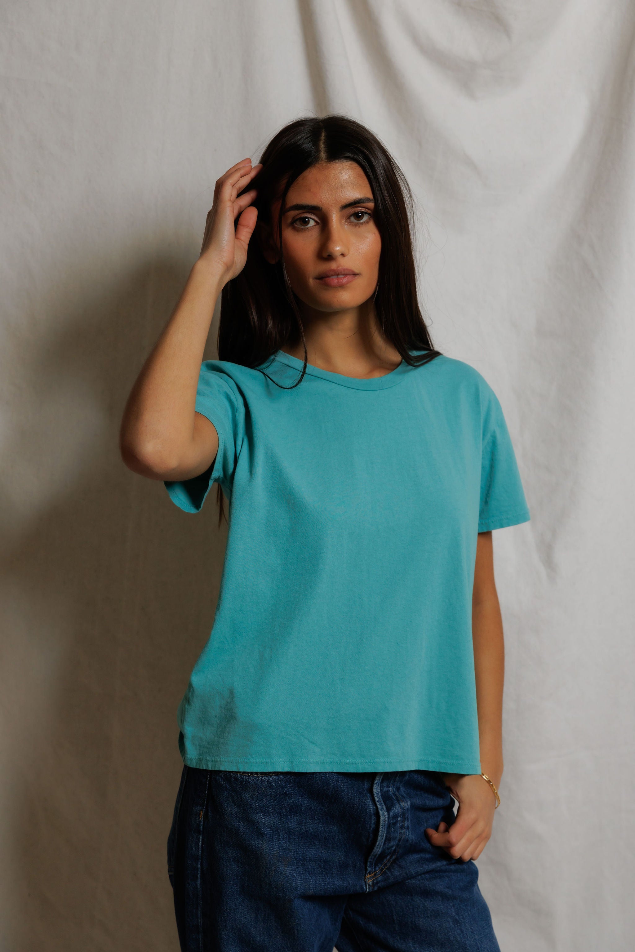 T68-harley - cotton short sleeve boxy crew tee - SU26