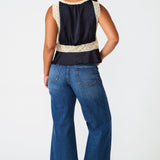 Elinor Lace Detail Top Midnight