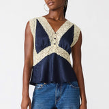 Elinor Lace Detail Top Midnight