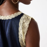 Elinor Lace Detail Top Midnight