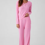 Rib Wide Leg Pant Punk Pink