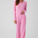 Rib Wide Leg Pant Punk Pink