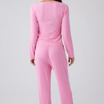 Rib Wide Leg Pant Punk Pink