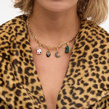 Crescent Charm Sapphire/Clear