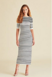 Selah Dress Ivory Stripe