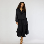 Athena Maxi Silk Skirt Black