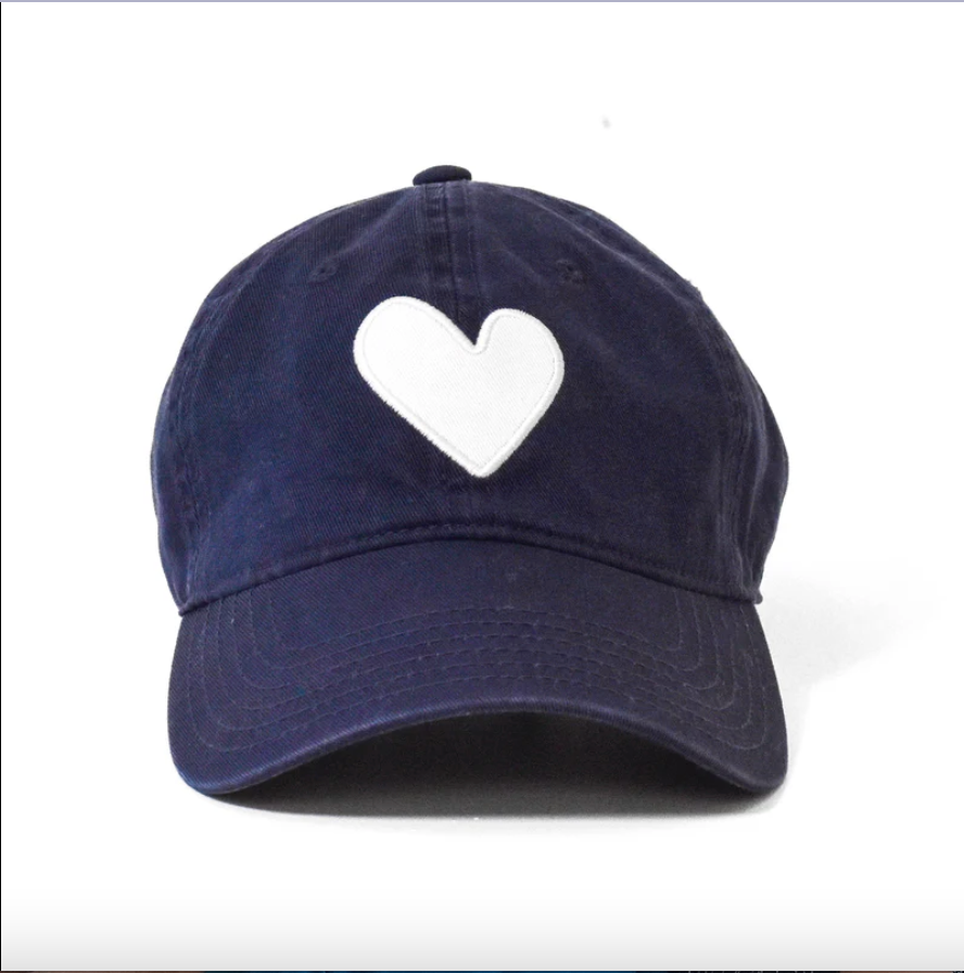 Kerri Rosenthal Baseball Hat Heart Patch Indigo/White