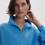 Hawley Half Zip Sweat Azure Blue