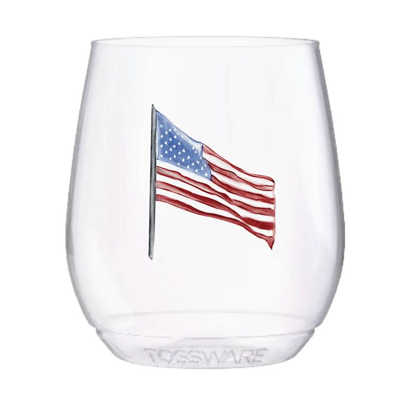 Sip Sip Hooray American Flag Stemless Wine Set