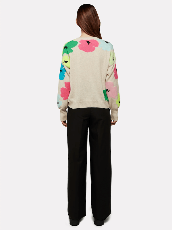 BRODIE Funky Floral Pop Crew Neck Jumper